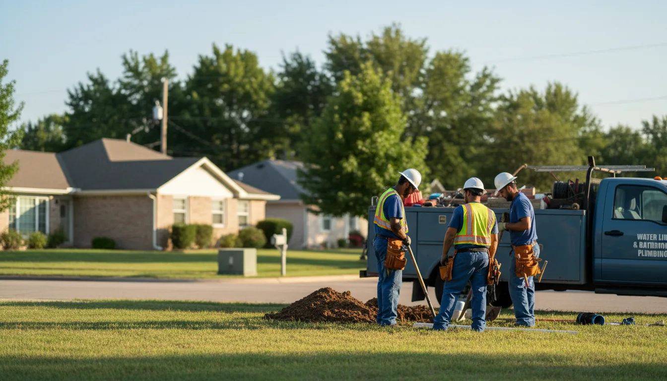 Residential water line and bathroom plumbing service in Ebervale, PA